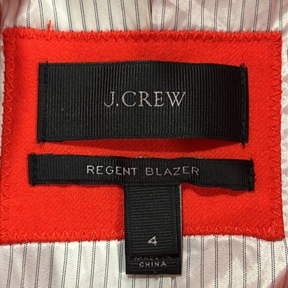 J. Crew Regent Blazer Orange Red 4 Wool Contemporary Office Professional - Picture 12 of 15